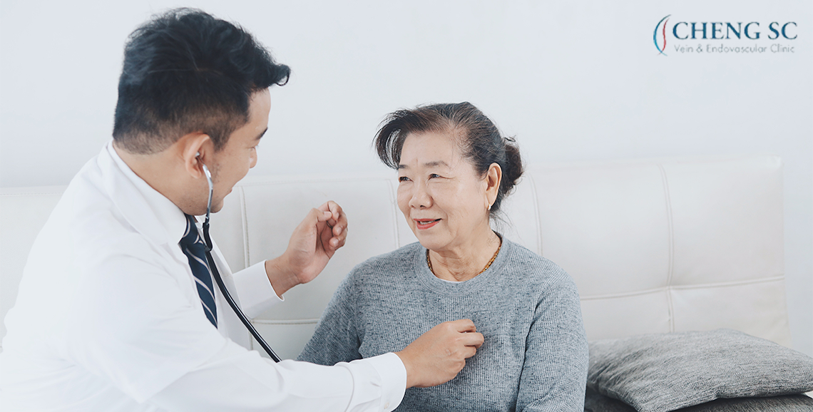 Senior seeking medical treatment to improve circulation